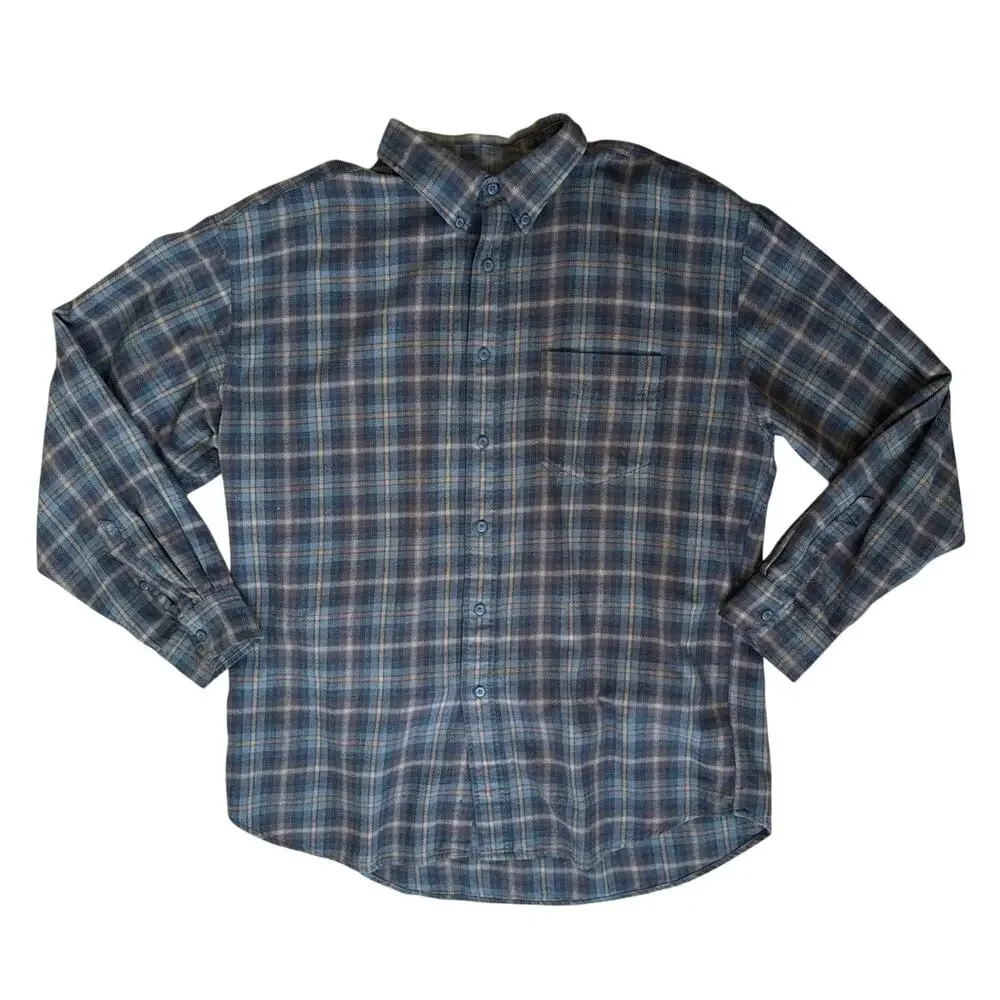 J. Crew Vintage Oarsman Brown Plaid Flannel Shirt Size XL XLarge